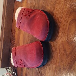 UGG Red Suede Clogs - Size: 6